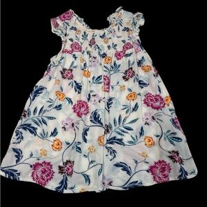 Old Navy Kids Floral Dress - White with Pink and Orange